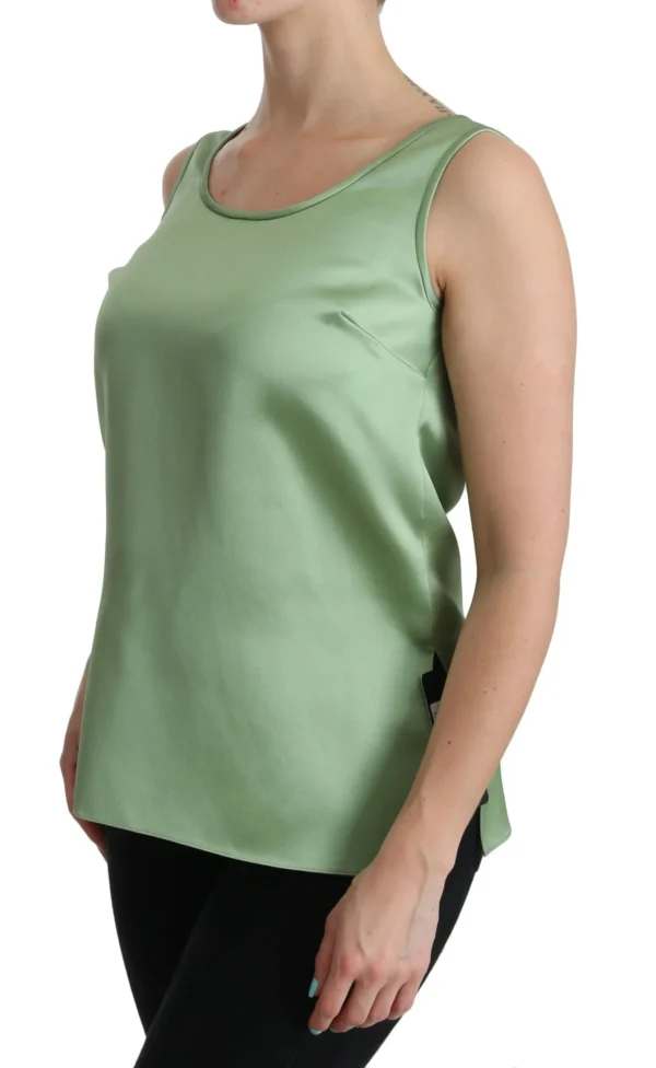 Dolce & Gabbana Women's Elegant Silk Sleeveless Top in Light Mint Green