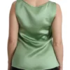 Dolce & Gabbana Women's Elegant Silk Sleeveless Top in Light Mint Green