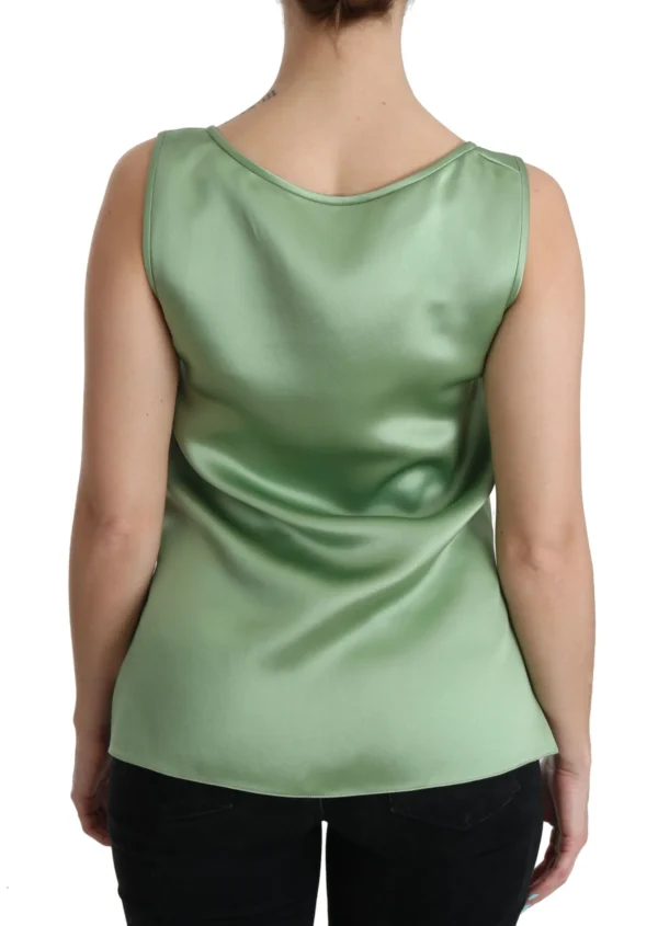Dolce & Gabbana Women's Elegant Silk Sleeveless Top in Light Mint Green