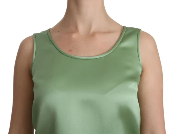 Dolce & Gabbana Women's Elegant Silk Sleeveless Top in Light Mint Green