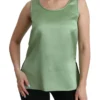 Dolce & Gabbana Women's Elegant Silk Sleeveless Top in Light Mint Green