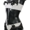 Dolce & Gabbana Women's Elegant White & Black Lace Silk Lingerie Set