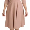 Dolce & Gabbana Women's Elegant Light Pink A-Line Knee Length Dress