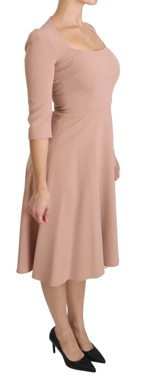 Dolce & Gabbana Women's Elegant Light Pink A-Line Knee Length Dress