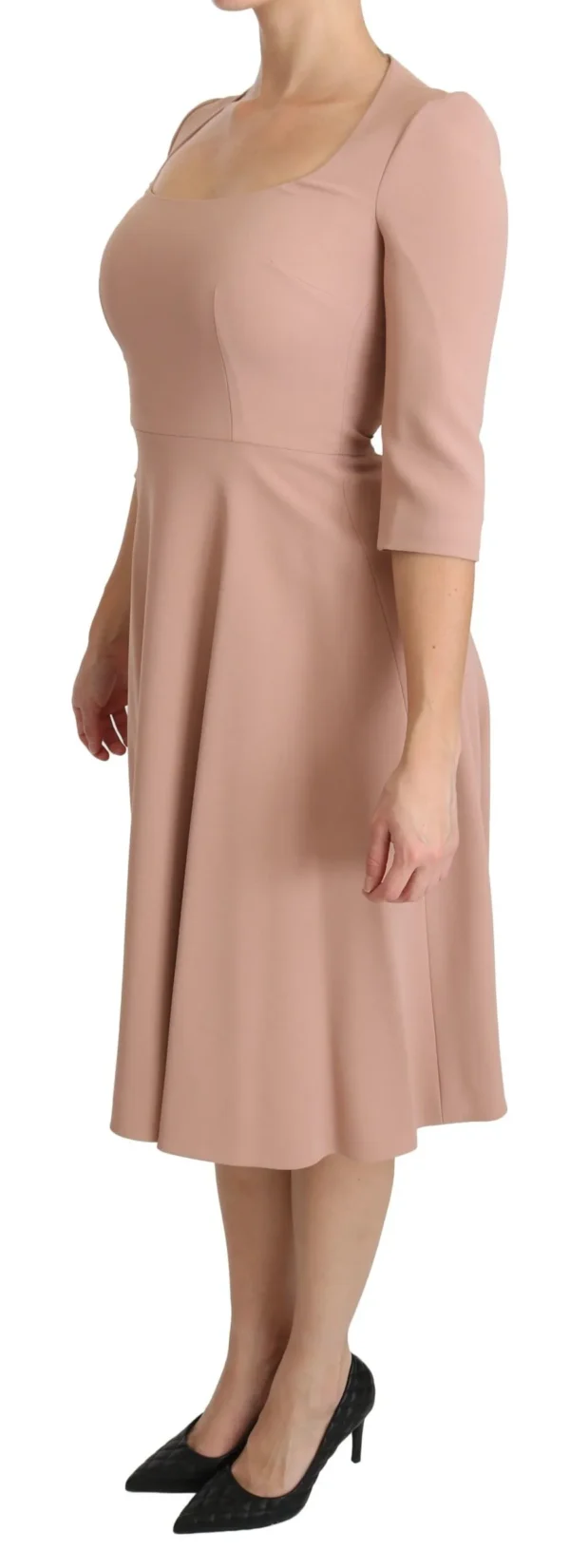 Dolce & Gabbana Women's Elegant Light Pink A-Line Knee Length Dress