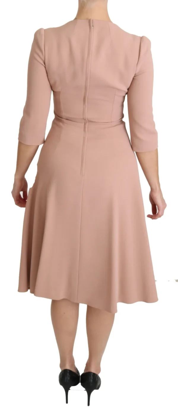 Dolce & Gabbana Women's Elegant Light Pink A-Line Knee Length Dress