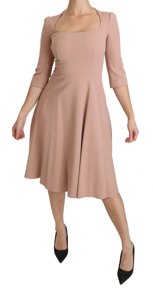 Dolce & Gabbana Women's Elegant Light Pink A-Line Knee Length Dress