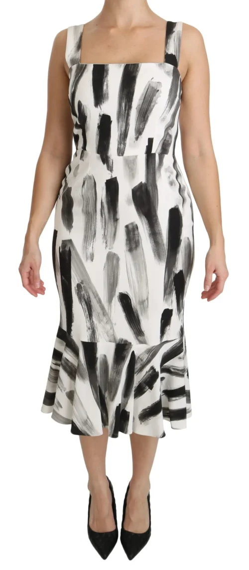 Dolce & Gabbana Women's Chic Monochrome Sheath Midi Dress