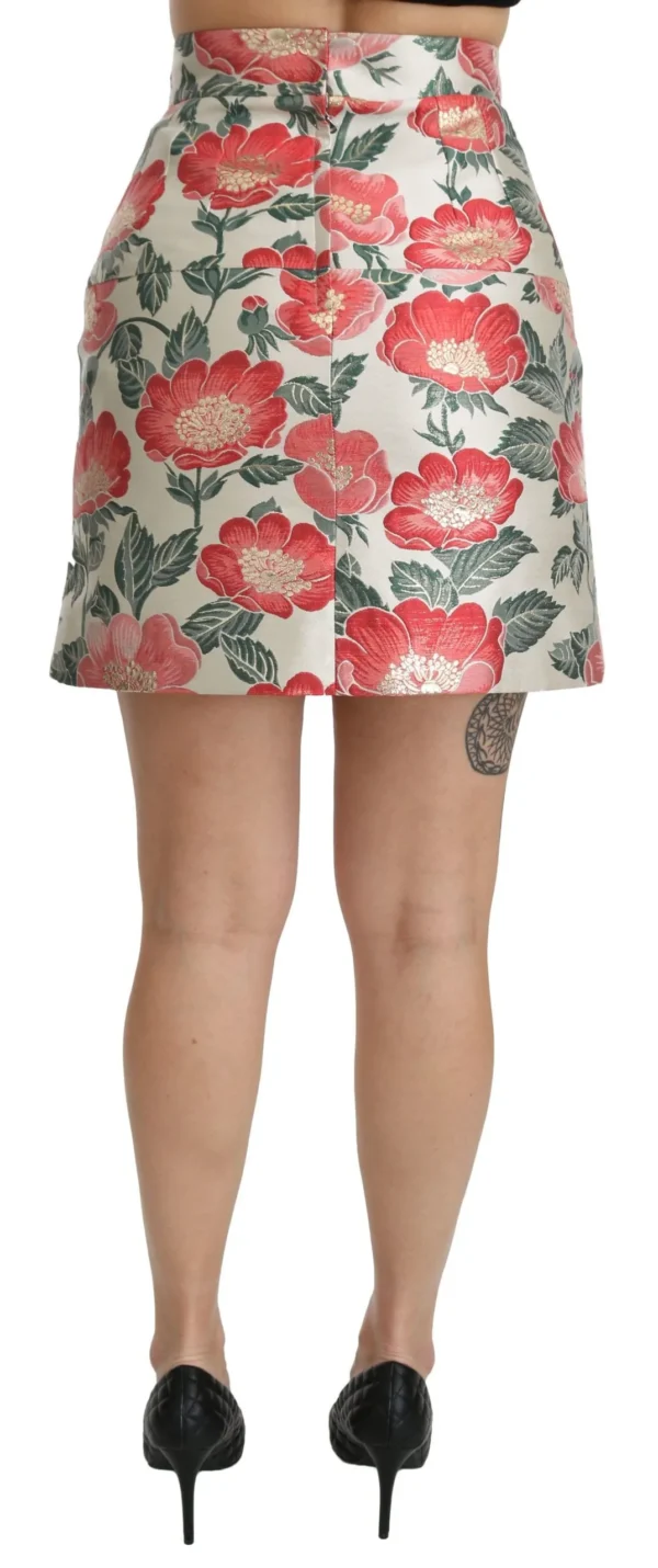 Dolce & Gabbana Women's Elegant White Floral High Waist Skirt