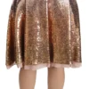 Dolce & Gabbana Women's Gold Sequined High Waist Skirt