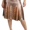 Dolce & Gabbana Women's Gold Sequined High Waist Skirt