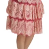 Dolce & Gabbana Women's Elegant Pink Lace High-Waist Skirt