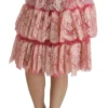 Dolce & Gabbana Women's Elegant Pink Lace High-Waist Skirt