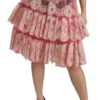 Dolce & Gabbana Women's Elegant Pink Lace High-Waist Skirt