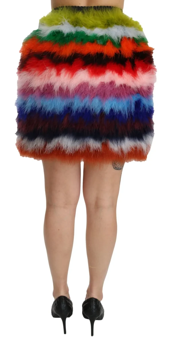 Dolce & Gabbana Women's Chic Feather Embellished High Waist Skirt