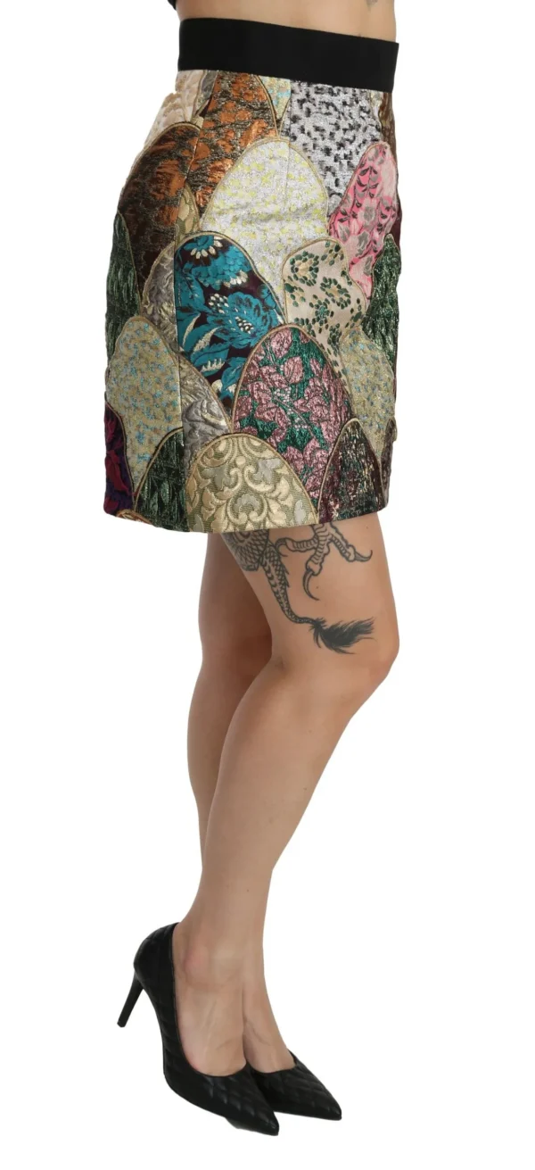 Dolce & Gabbana Women's Vibrant Floral Jacquard Designer Skirt