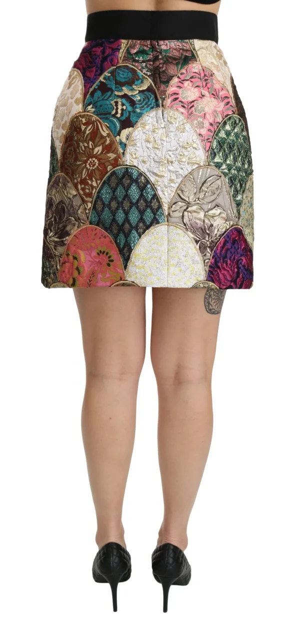 Dolce & Gabbana Women's Vibrant Floral Jacquard Designer Skirt