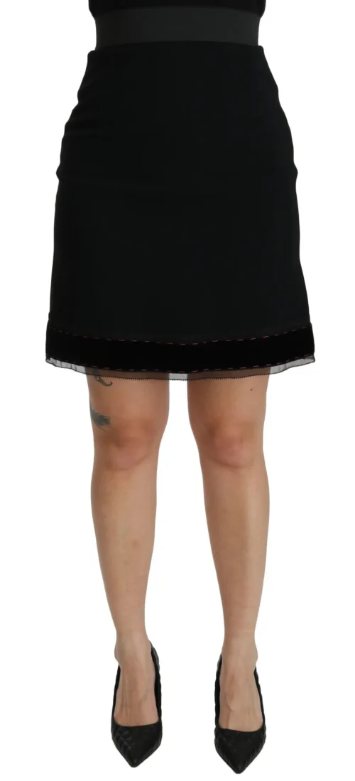 Dolce & Gabbana Women's Elegant High-Waist Black Skirt