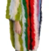 Dolce & Gabbana Women's Elegant Multicolor Feather Long Coat Jacket