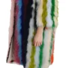 Dolce & Gabbana Women's Elegant Multicolor Feather Long Coat Jacket