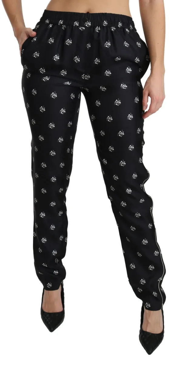 Dolce & Gabbana Women's Elegant Mid Waist Skinny Silk Pants