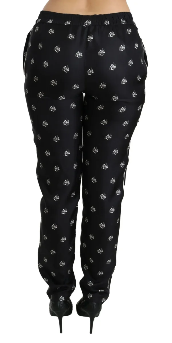 Dolce & Gabbana Women's Elegant Mid Waist Skinny Silk Pants