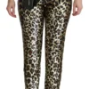 Dolce & Gabbana Women's Chic High Waist Leopard Sequin Pants