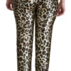 Dolce & Gabbana Women's Chic High Waist Leopard Sequin Pants