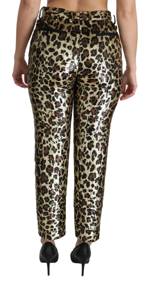 Dolce & Gabbana Women's Chic High Waist Leopard Sequin Pants