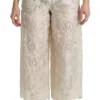 Dolce & Gabbana Women's Elegant High Waist Palazzo Cropped Pants