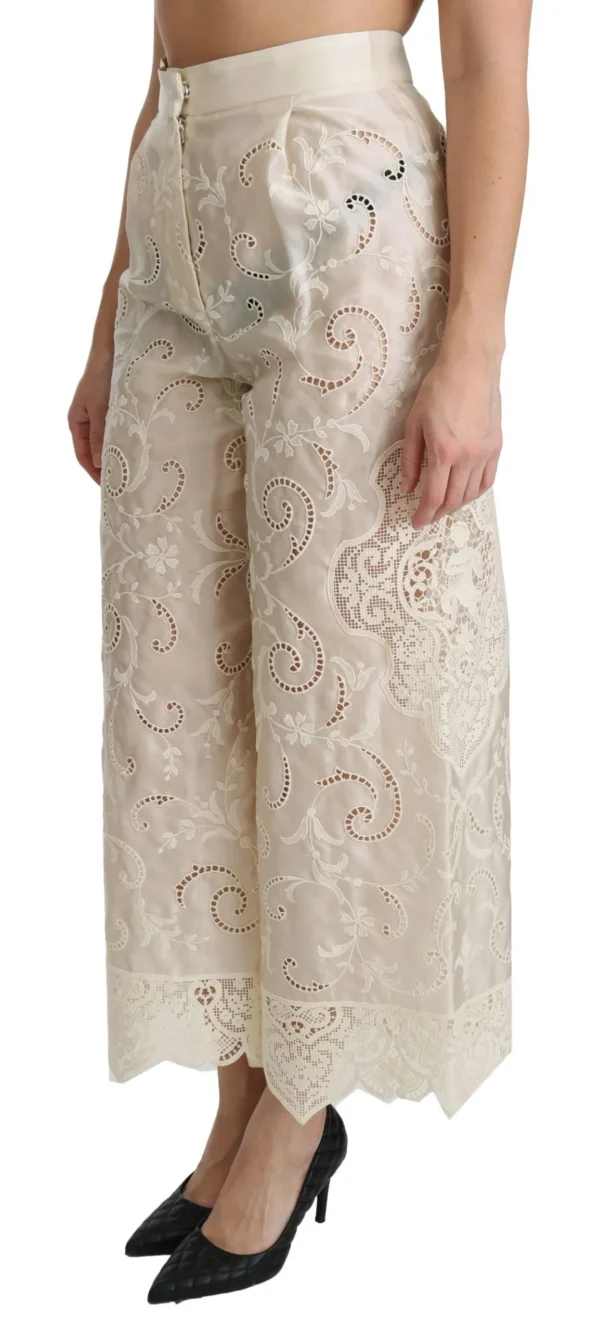 Dolce & Gabbana Women's Elegant High Waist Palazzo Cropped Pants
