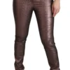 Dolce & Gabbana Women's High Waist Slim Fit Metallic Pants