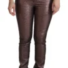 Dolce & Gabbana Women's High Waist Slim Fit Metallic Pants