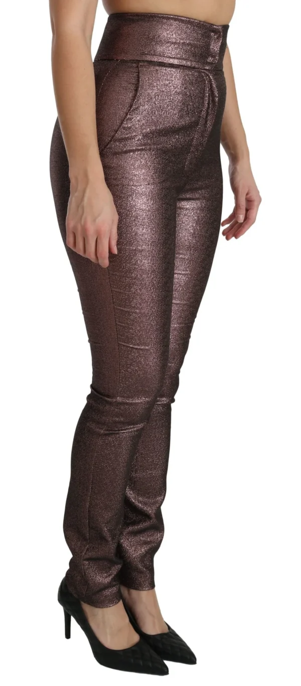 Dolce & Gabbana Women's High Waist Slim Fit Metallic Pants