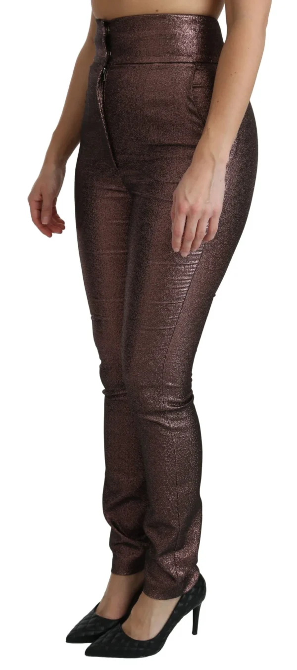 Dolce & Gabbana Women's High Waist Slim Fit Metallic Pants