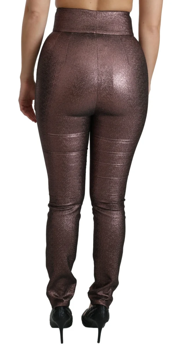Dolce & Gabbana Women's High Waist Slim Fit Metallic Pants