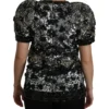 Dolce & Gabbana Women's Sequined Crystal Embellished Crew Neck Top
