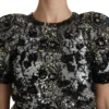 Dolce & Gabbana Women's Sequined Crystal Embellished Crew Neck Top