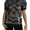 Dolce & Gabbana Women's Sequined Crystal Embellished Crew Neck Top