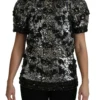 Dolce & Gabbana Women's Sequined Crystal Embellished Crew Neck Top