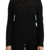 Dolce & Gabbana Women's Elegant Silk-Blend Black Lace Blouse