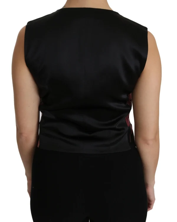 Dolce & Gabbana Women's Elegant Floral Brocade Plunging Vest Top