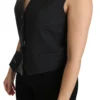 Dolce & Gabbana Women's Chic Black Dotted Wool Blend Sleeveless Vest
