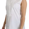 Dolce & Gabbana Women's Chic White Cotton Sleeveless Polo Top