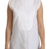 Dolce & Gabbana Women's Chic White Cotton Sleeveless Polo Top