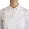 Dolce & Gabbana Women's Elegant White Collared Long Sleeve Polo Top