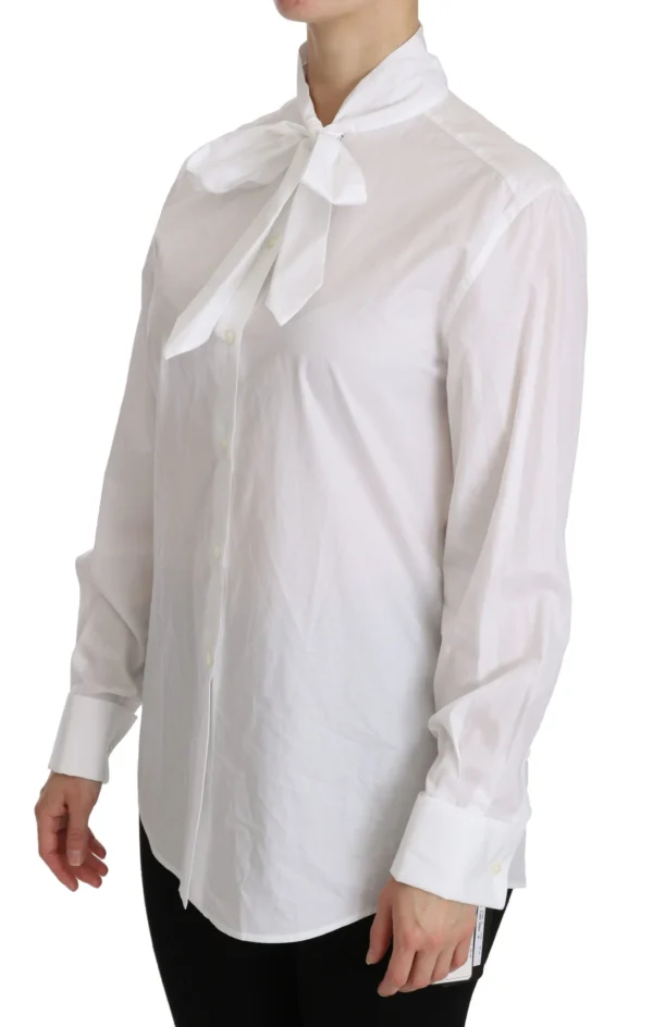Dolce & Gabbana Women's Elegant White Turtle Neck Polo Top