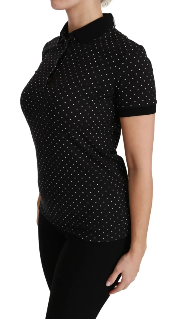 Dolce & Gabbana Women's Elegant Black Dotted Polo Shirt
