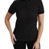 Dolce & Gabbana Women's Elegant Black Dotted Polo Shirt