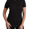 Dolce & Gabbana Women's Chic Black Dotted Crewneck Cotton Tee